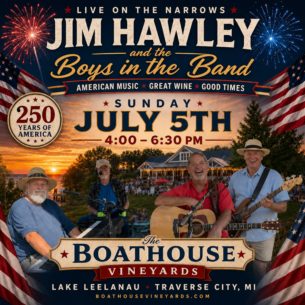 Jim Hawley and his band, Sunday afternoon, 3:00 – 5:30 p.m.